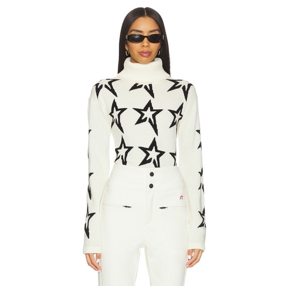 Perfect Moment Sweaters - Perfect Moment star dust ski sweater in snow white and black star NWT